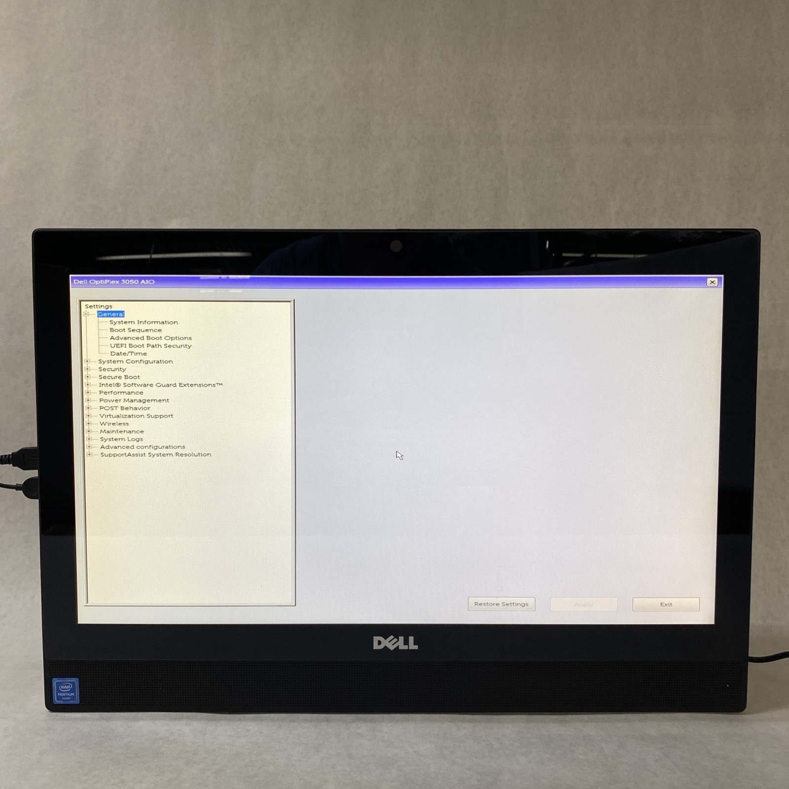 Dell Optiplex 3050 19.5″ HD Touch AIO Pentium G4560T 2.90GHz 4GB RAM No HDD OS