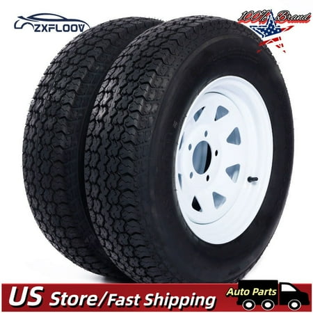 2x TL P811 530-12 Trailer Tires & Rims – 4 Ply, 5 Lug Pattern, 4″ Width – Durable & Reliable Front/Rear Tires for Heavy Loads