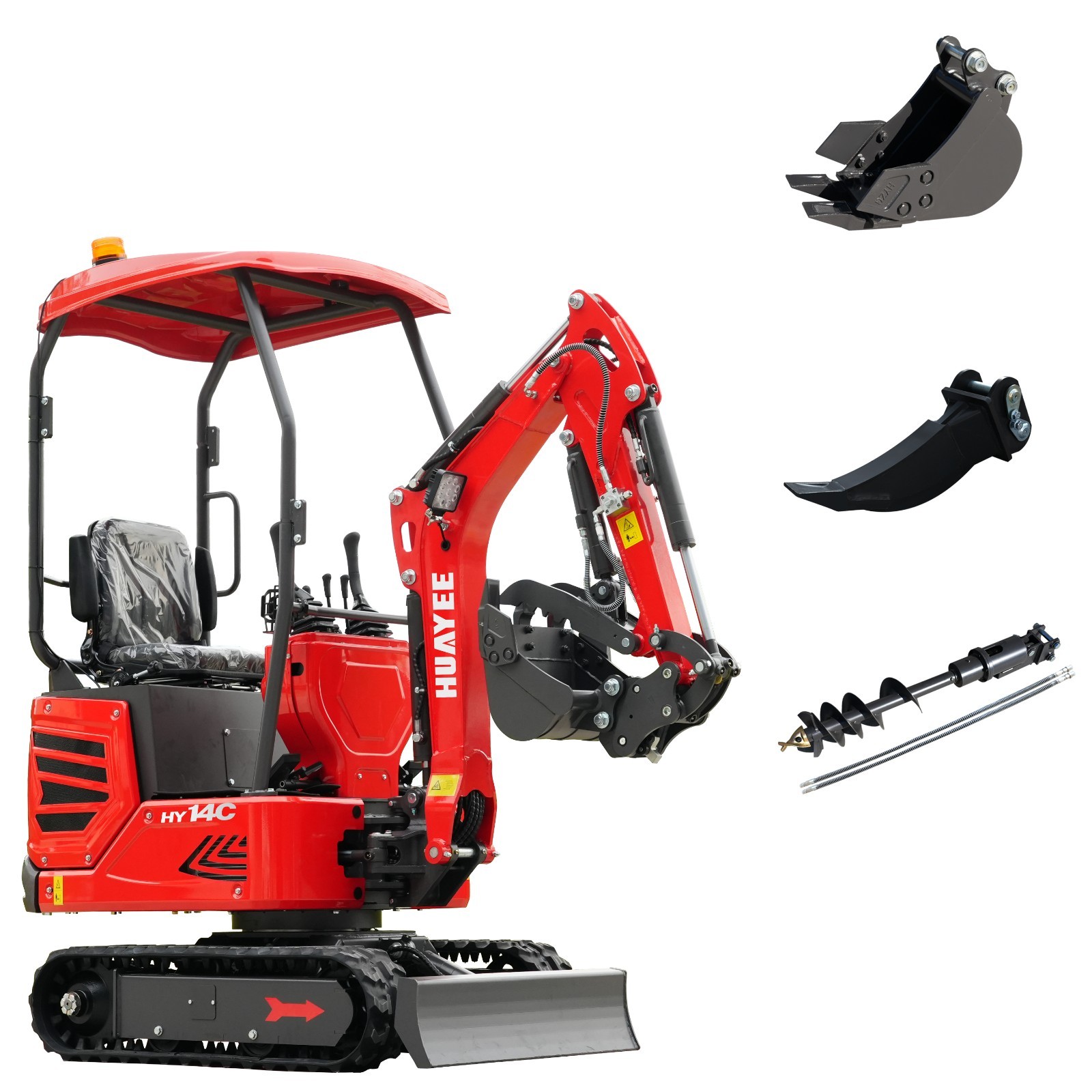 FREE SHIP Mini Excavator 13.5hp 1.4Ton Gas B&S EPA Engine+AUGER+200Bucket+Ripper