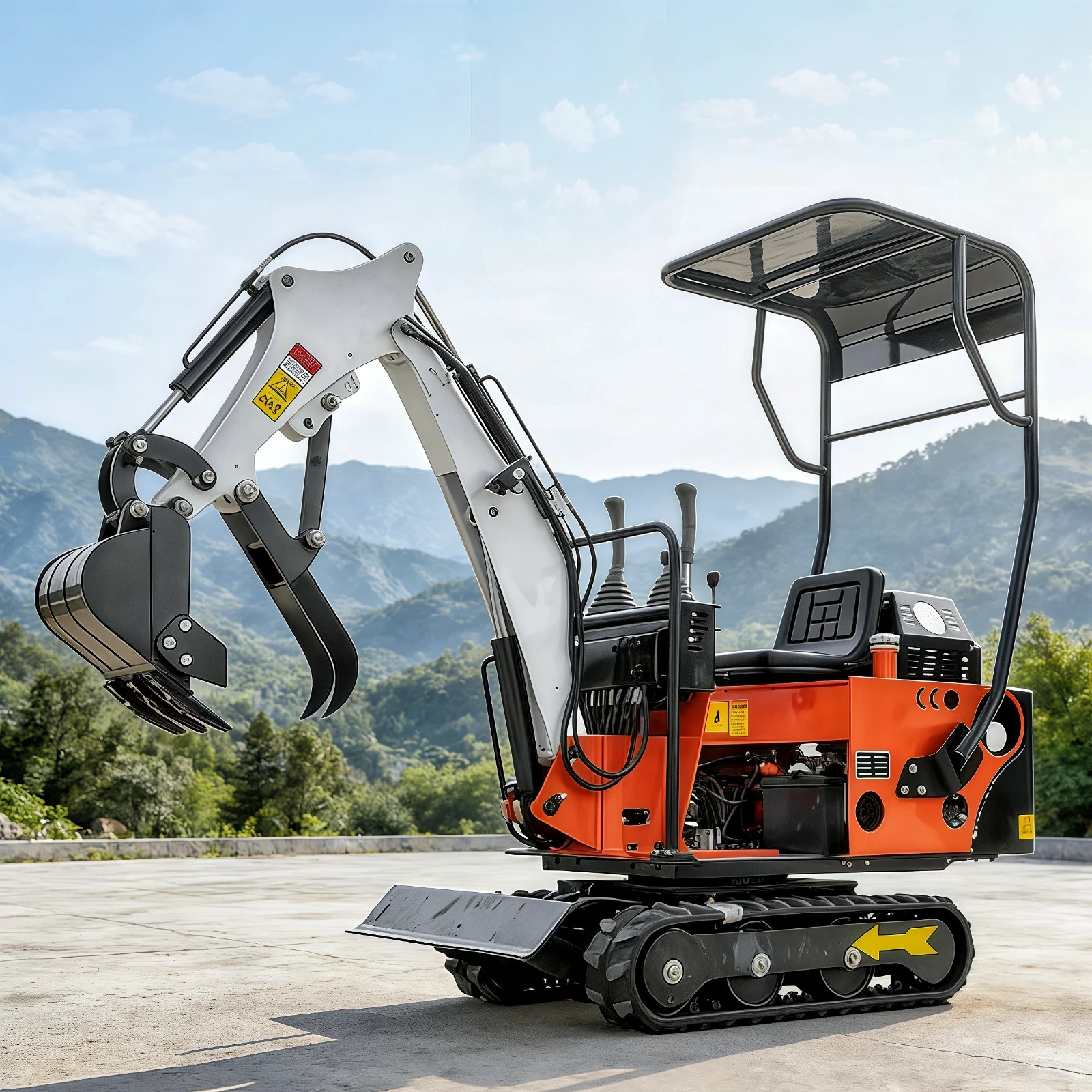 Free Shipping 13.5hp Mini Excavator 0.8Ton Adjustable Chassis Gas B&S Engine