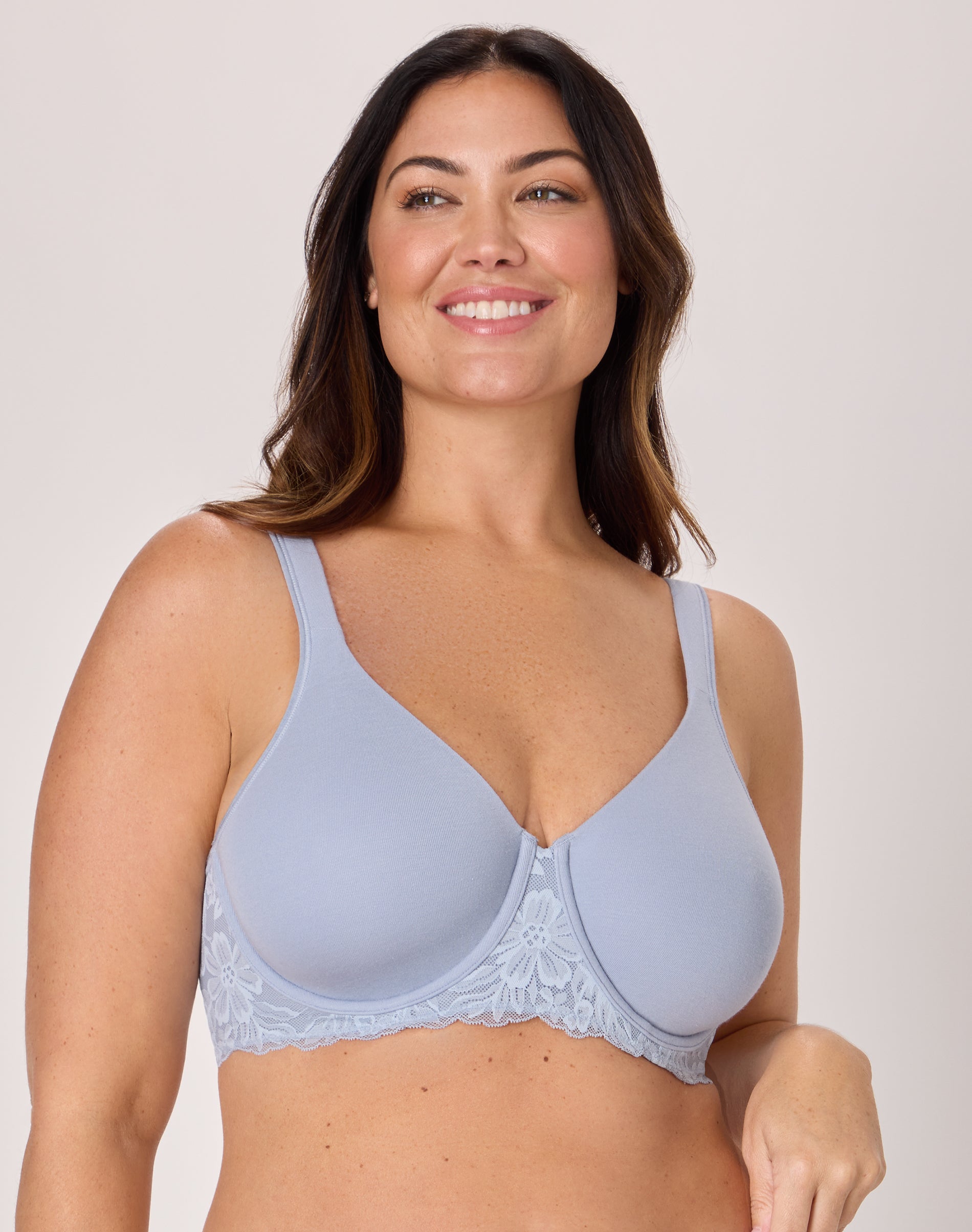 Bali Breathe Women’s Minimizer Bra, Underwire Silver Satin 42C