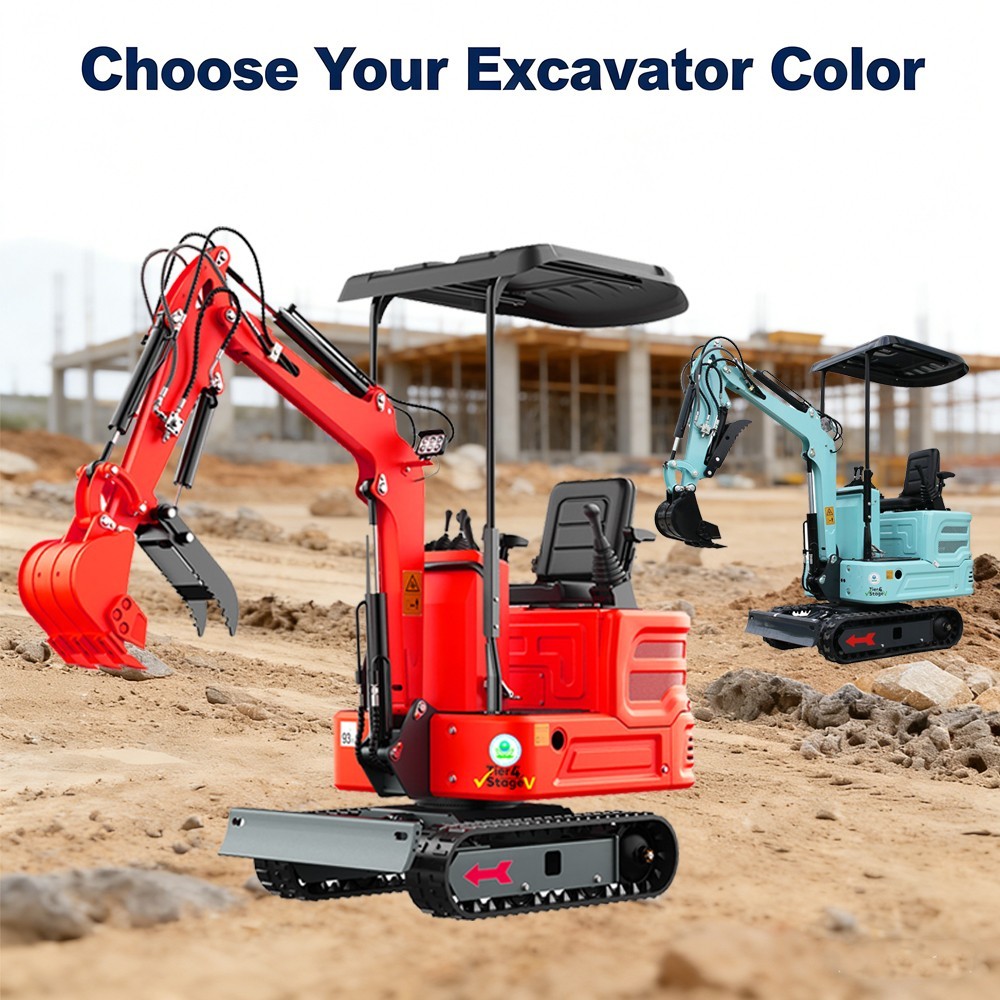 1.4 Ton Mini Excavator Kubota Engine Pilot System Two Color Available Free Ship