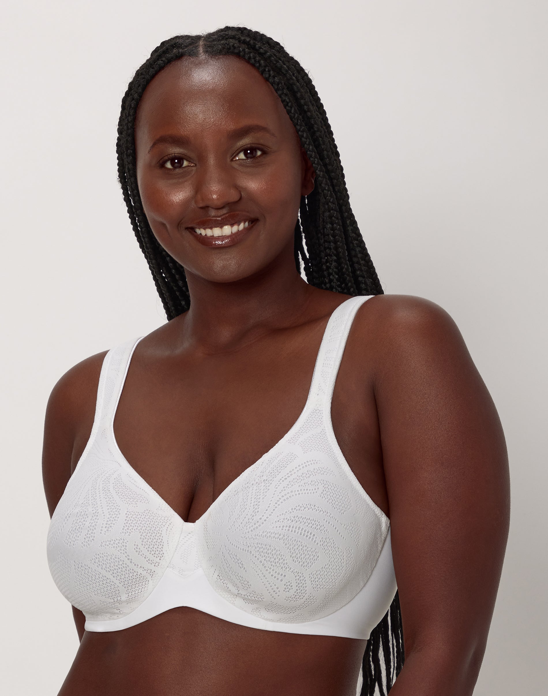 Bali’s Coolest Smoothing Underwire Minimizer Bra White Lace 34DD Women’s