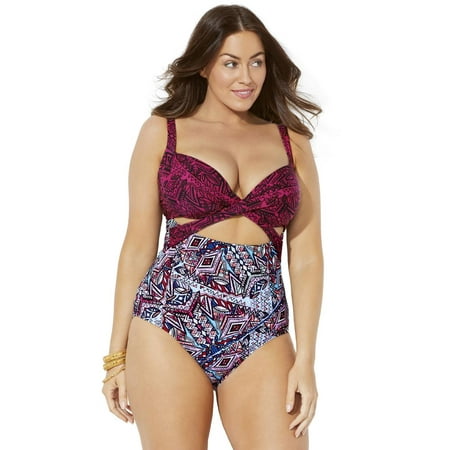 Swimsuits for All Women’s Cut Out Underwire One Piece Swimsuit