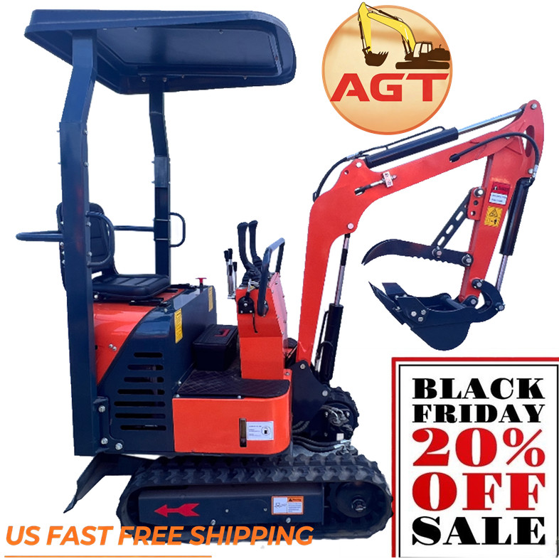 AGT 13.5 HP Mini Excavator 1 Ton Digger Tracked Crawler B&S EPA Gas Engine L12