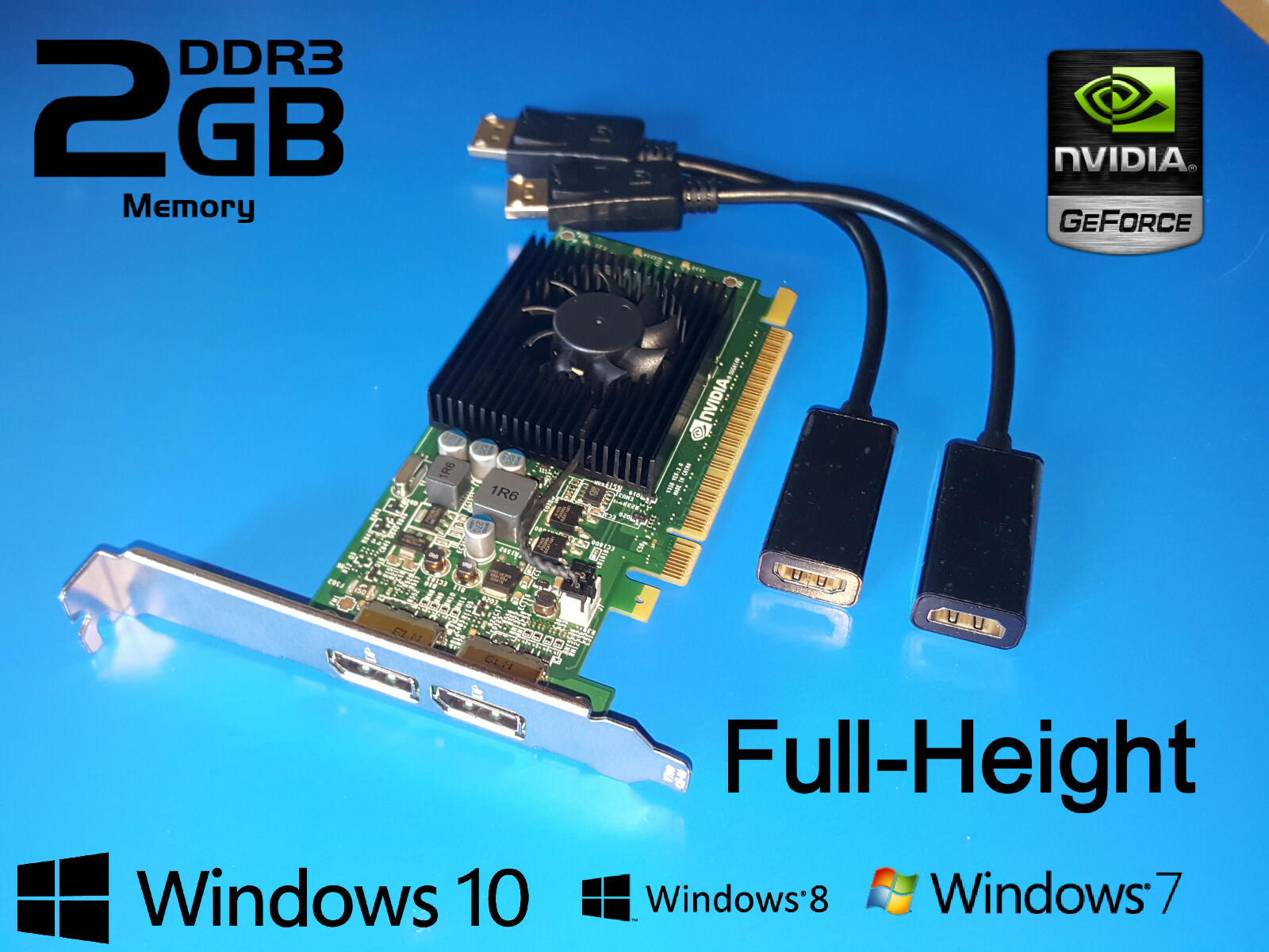 Dell Optiplex 3060 5060 7060 3070 5070 7070 Tower 2GB Video Card + HDMI adapters