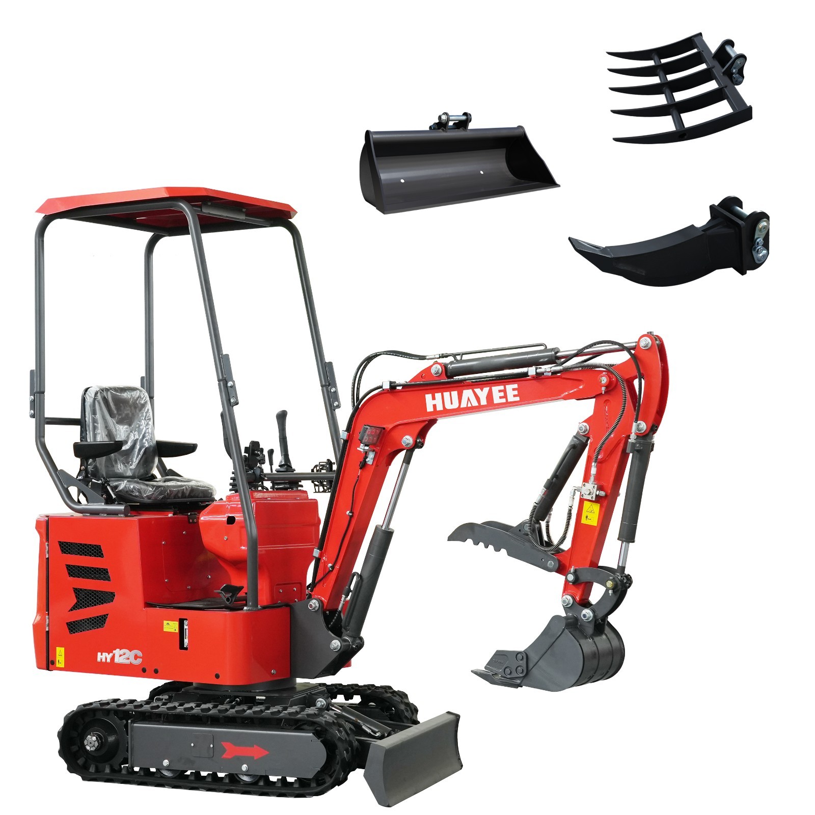 FREE SHIP/unloading Mini Excavator 1.2Ton 13.5hp Gas EPA Engine+3 Accessories