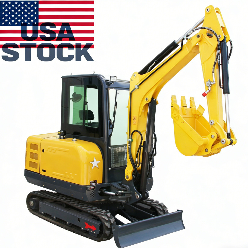 NEW 3.5 Ton Mini Excavator Kubota Diesel Engine with Enclosed Cab Compact Digger