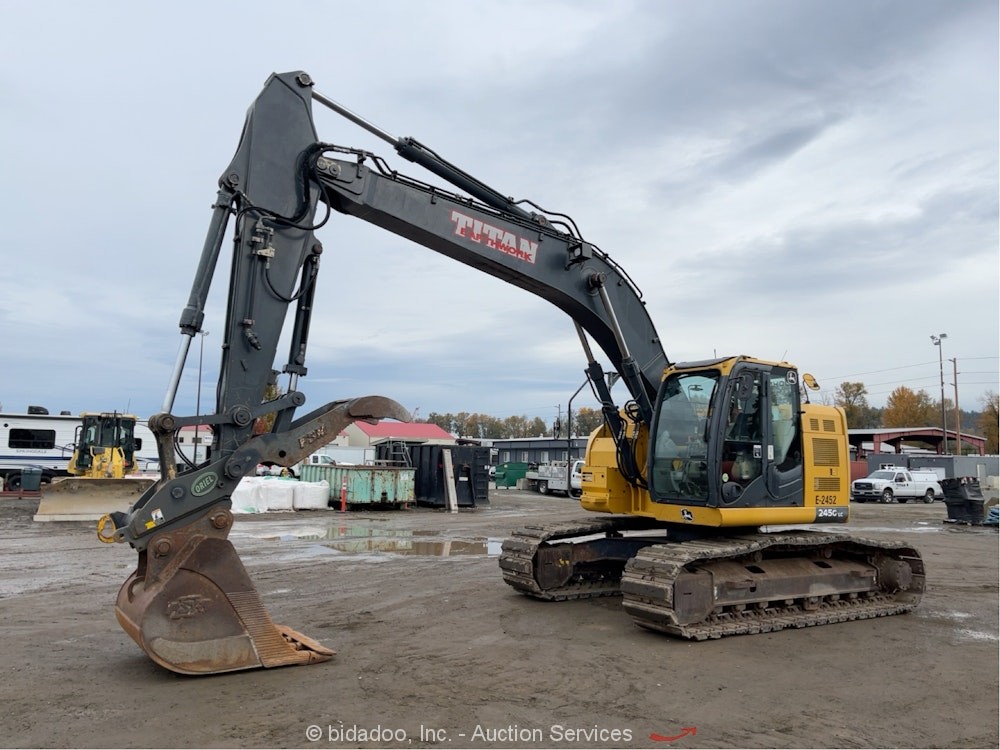 2014 John Deere 245G LC Excavator Trackhoe Cab Aux Hyd Thumb Q/C Isuzu bidadoo