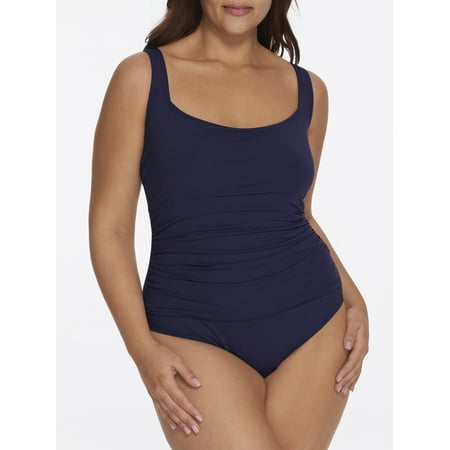 Anne Cole Signature Womens Plus Size Live In Color Square Neck One-Piece Style-22PO08001 Swimsuit