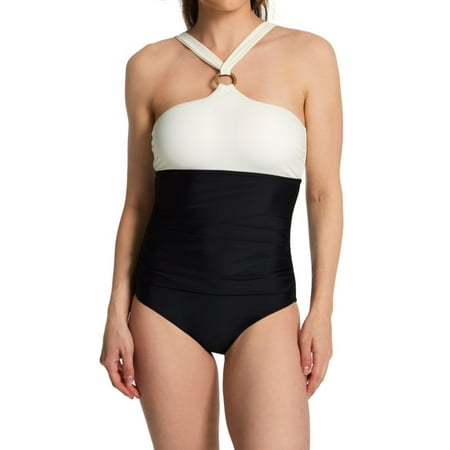 Women’s Jantzen 23134M Midnight Glam Lola One Piece Swimsuit (Black 8)