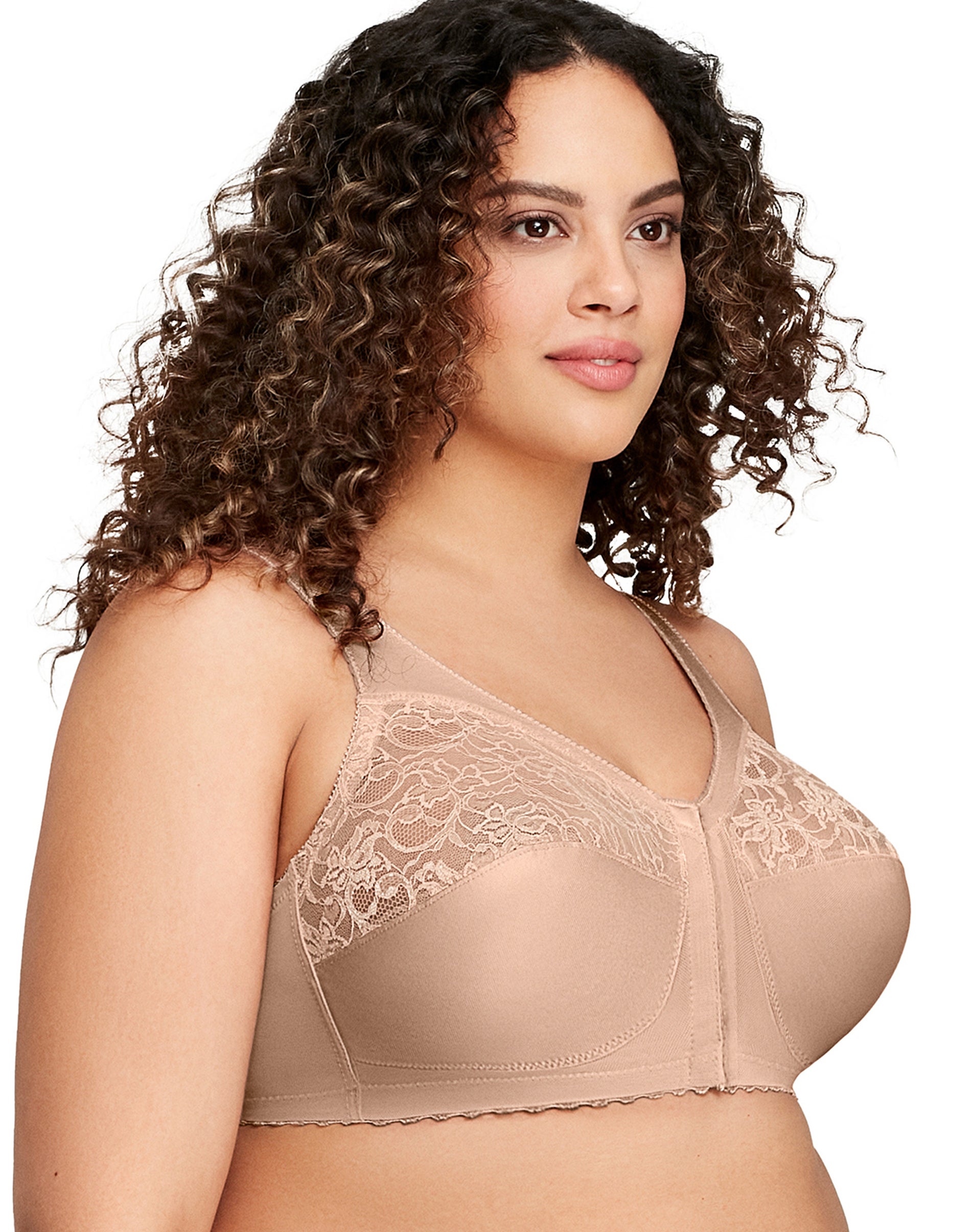 Glamorise Full Figure Plus Size MagicLift Front Close Support Bra Cafe Au Lait 38I Women’s