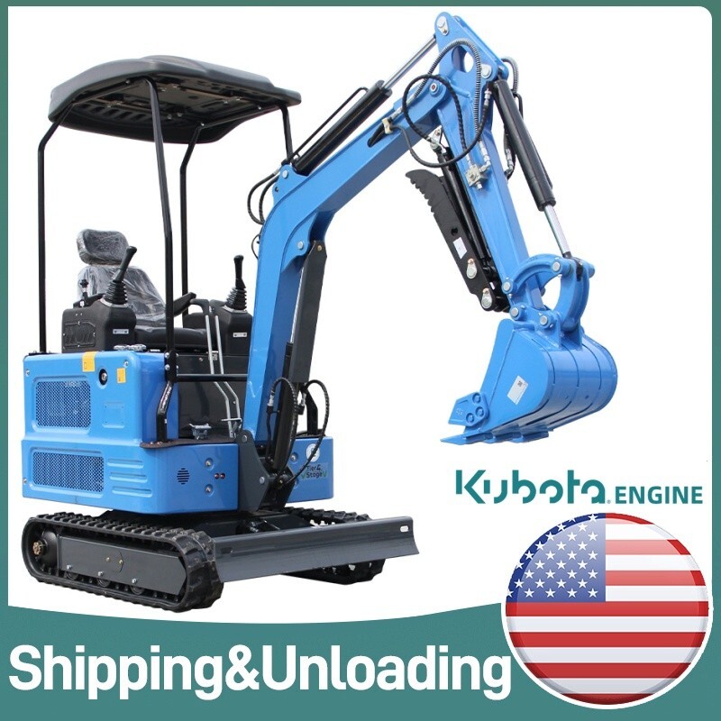 Free Ship 1.8Ton Mini Excavator Kubota Diesel Engine Hydraulic Crawler Digger