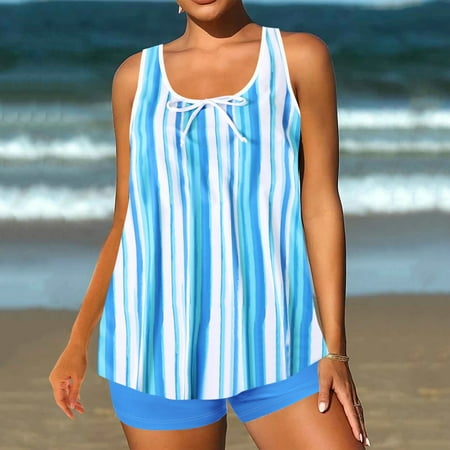 Xdegoge Womens Tankini Bathing Suits Plus Size TumControl Two Piece Swimsuit High Waisted Bathing Suit Full Coverage Modest Swimsuits with Shorts Floral Print Maternity Swimsuits