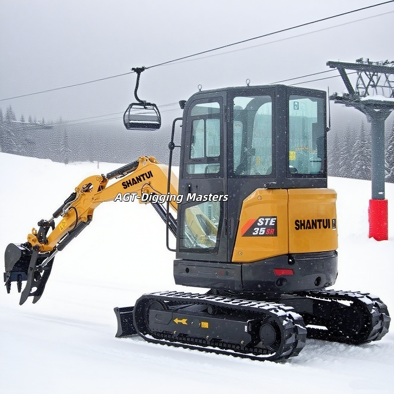 6173 lbs SHANTUI STE35SR Mini Excavator w/ Warm Air Yanmar Engine 2 Speed Travel