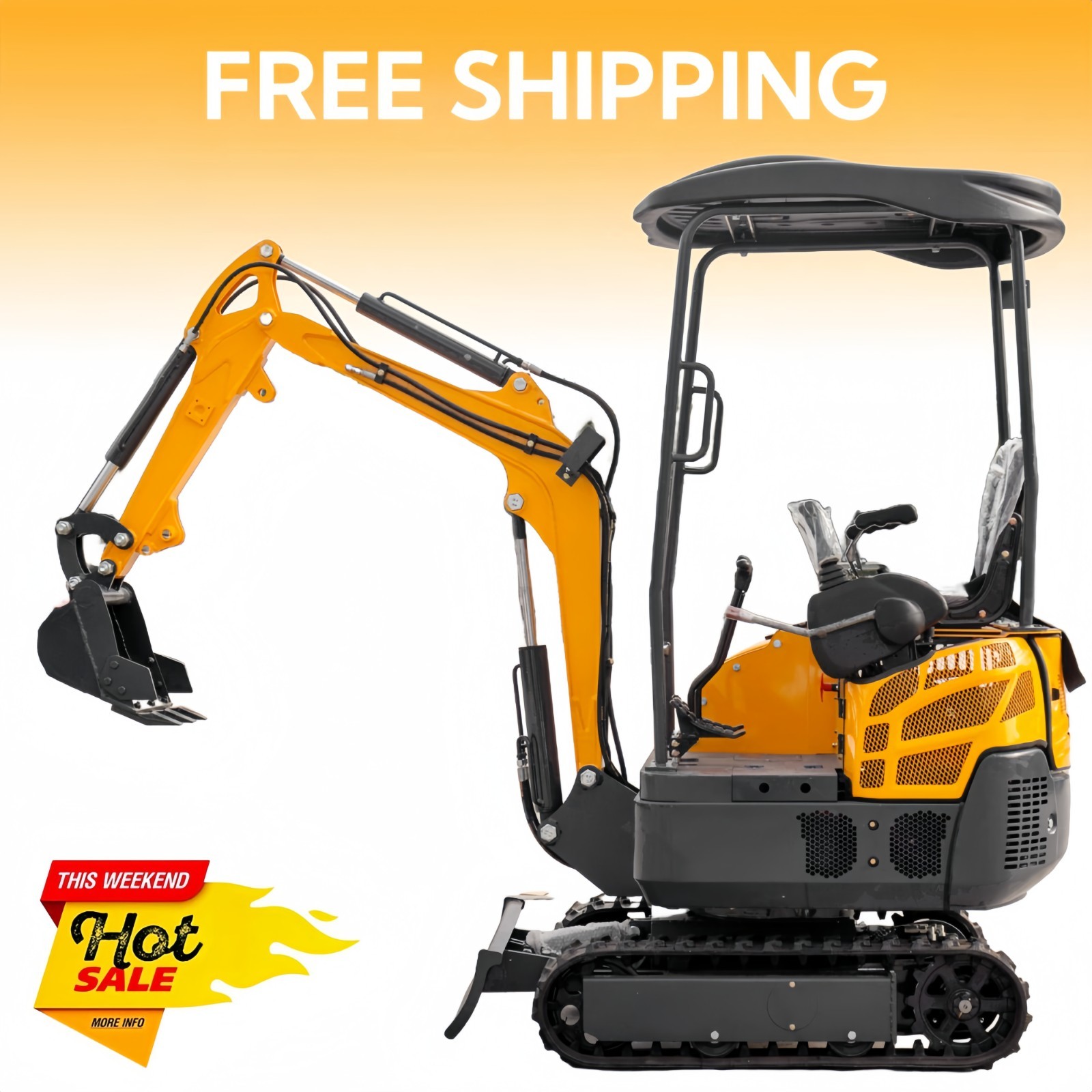 FREE SHIP 1.6 TON Mini Hydraulic Excavator With Hydraulic Pilot Control Digger
