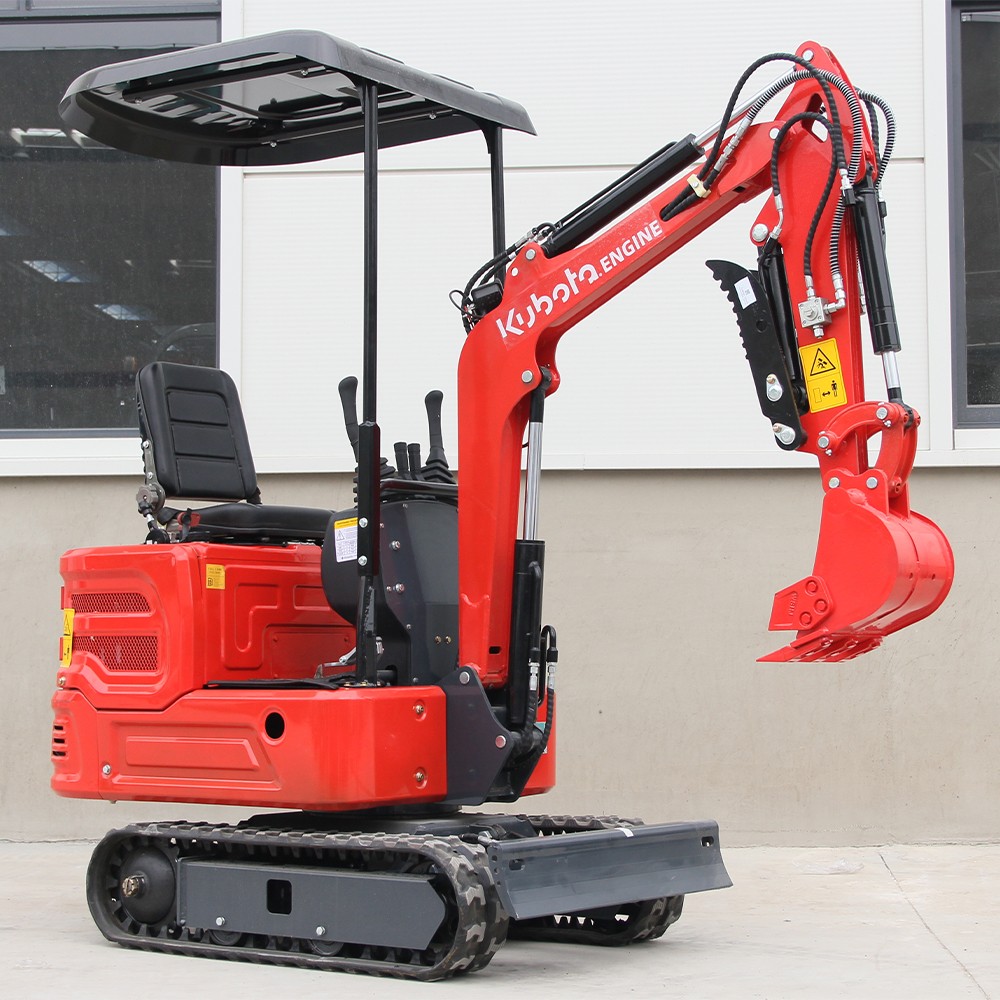 Free Shipping, 1.4 Ton Red Mini Excavator Kubota Engine Hydraulic Pilot Control