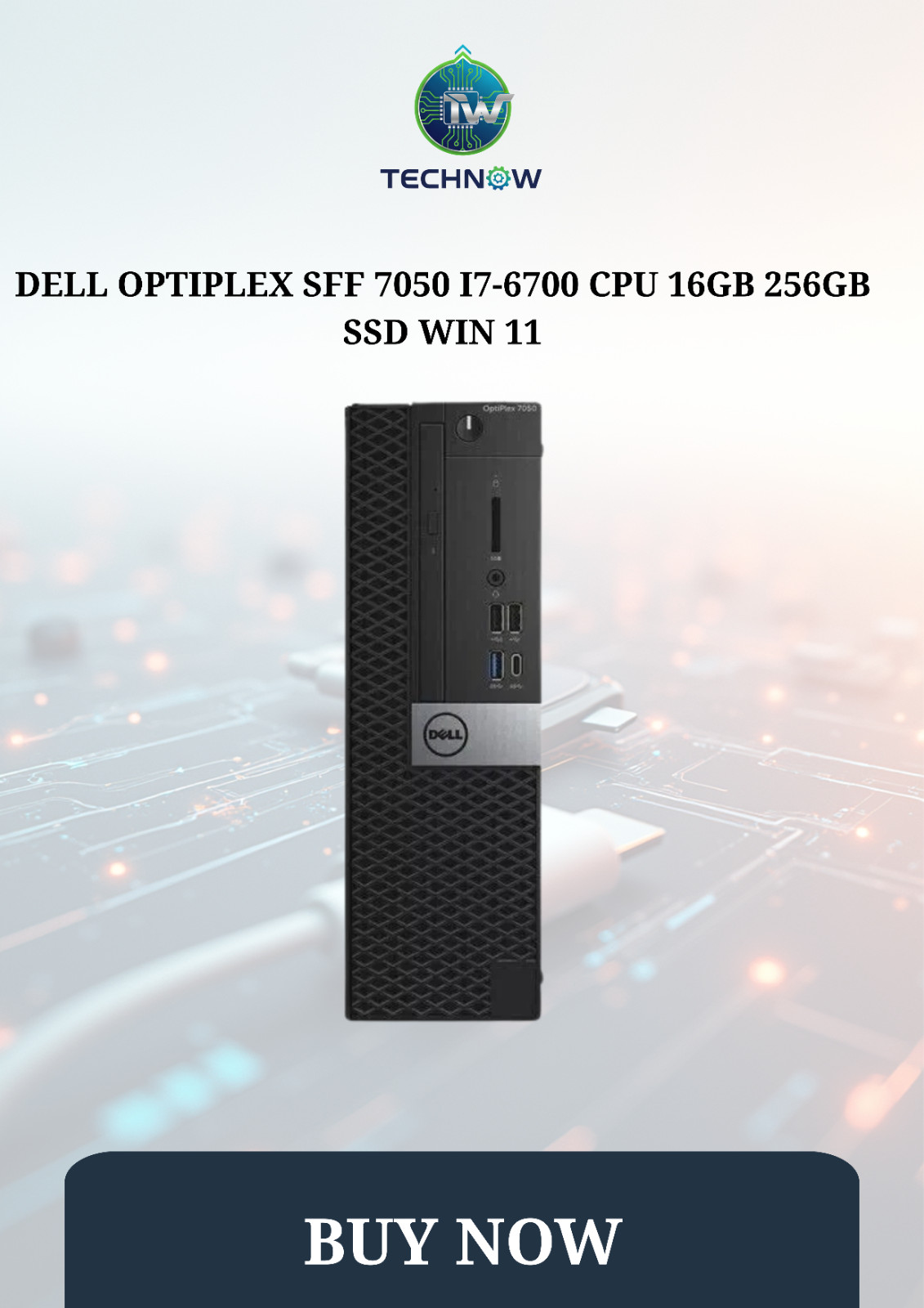 Dell OptiPlex SFF 7050 i7-6700 CPU 16GB 256GB SSD Win 11 PRO WIFI Desktop PC WFI