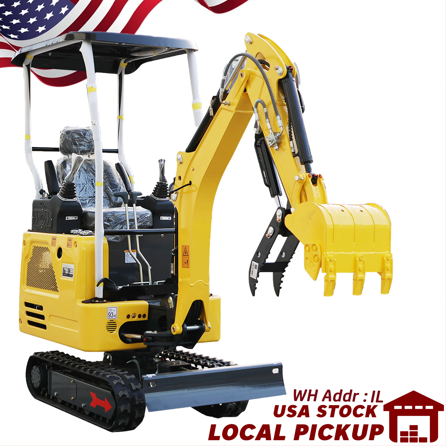 USA STOCK| 1.8 Ton Mini Excavator – Kubota D722 Engine | Hydraulic Pilot