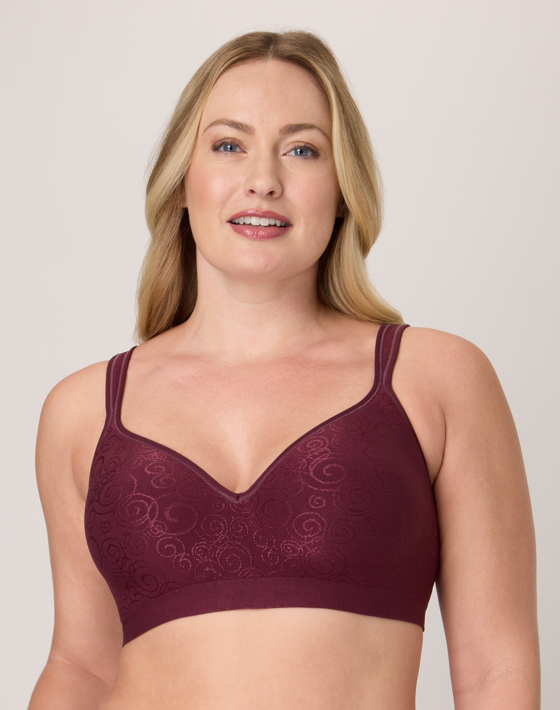 Bali Comfort Revolution Wireless Bra Midnight Rouge Swirl 40D Women’s