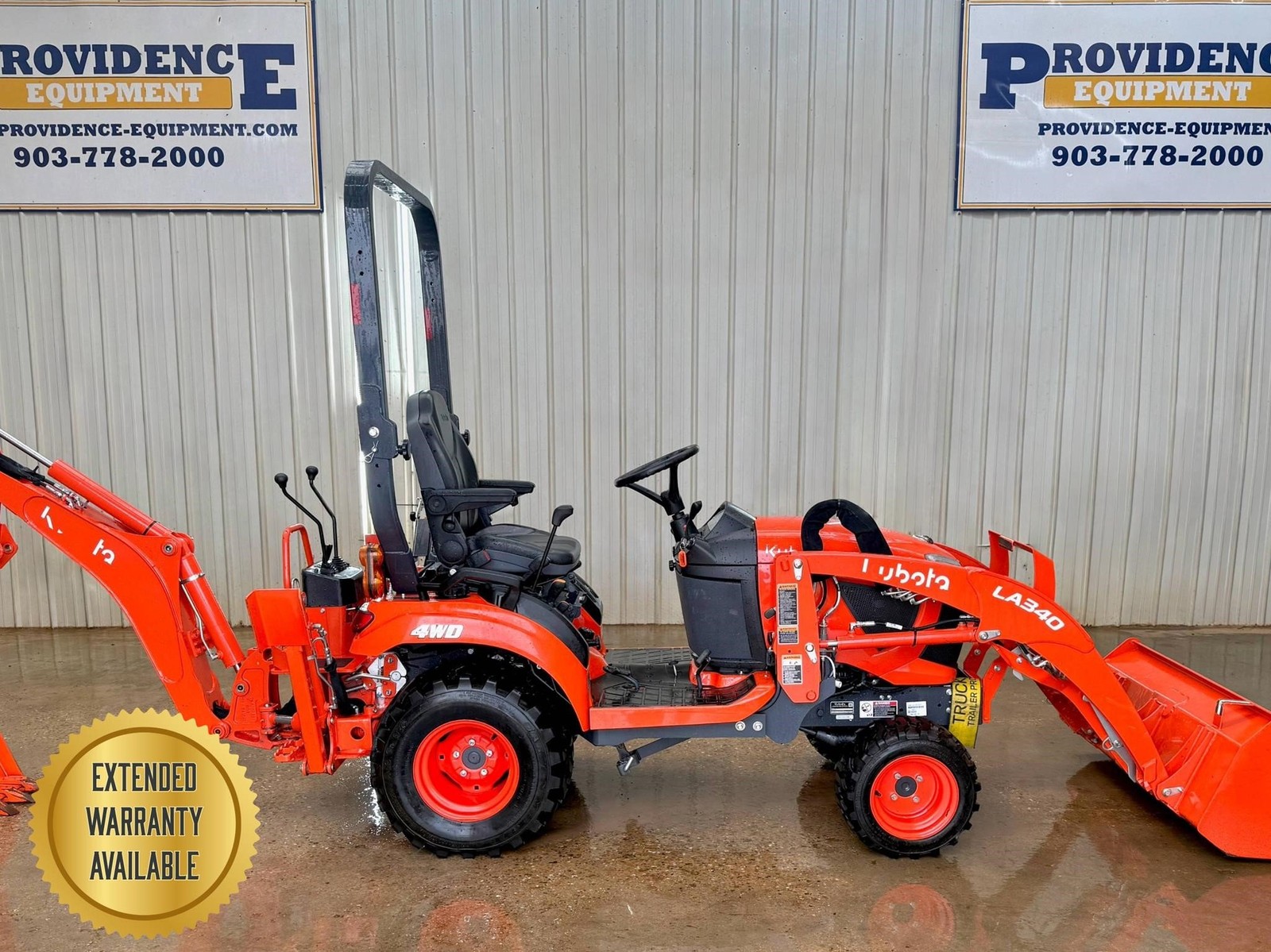 2022 KUBOTA BX23 4WD, OROPS LOADER BACKHOE TRACTOR WITH MANUAL BACKHOE