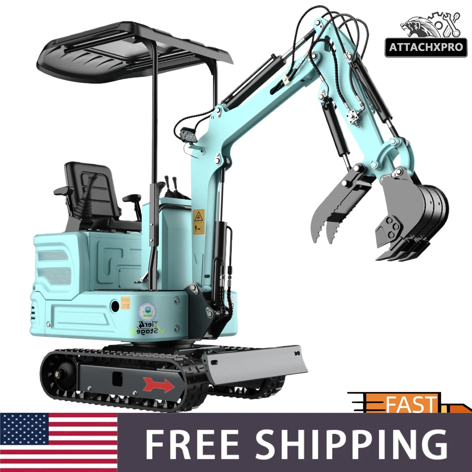 FREE SHIPPING 1.4 Ton Mini Excavator Kubota Z482 Diesel Engine EPA Tier 4 Expand