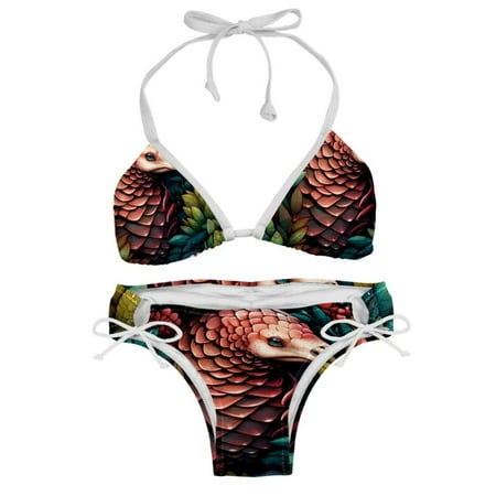 Pangolin Swimsuit Women Bikinis: Detachable Sponge Adjustable Strap Bikini Set – Two-Pack, Beach & Pool Ready
