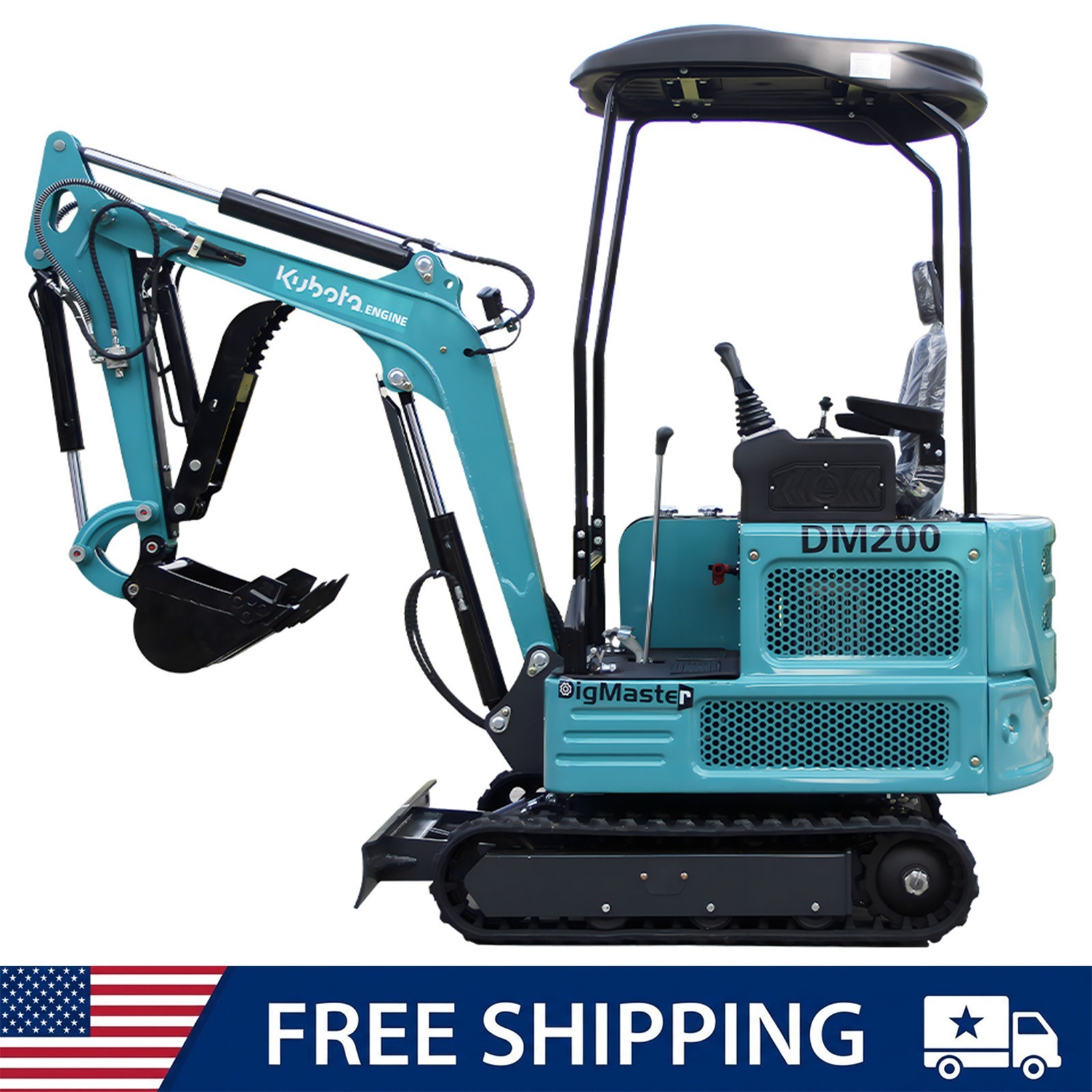 FREE SHIP 1.8Ton Mini Excavator Kubota EPA Diesel 4000lb Crawler Tracke Digger