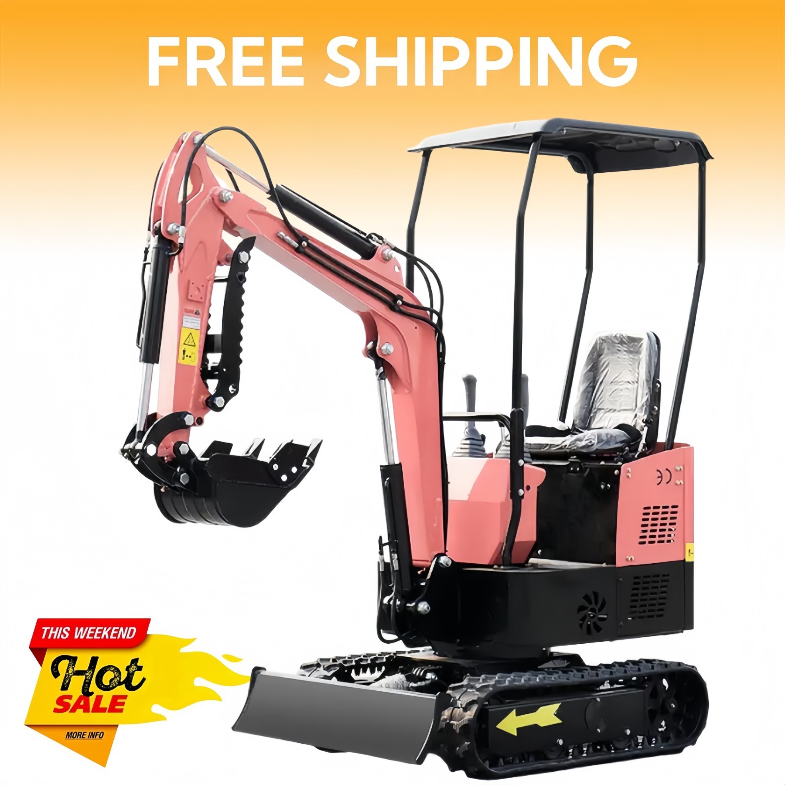 1 Ton Mini Hydraulic Excavator with 13.5HP Briggs & Stratton EPA Engine