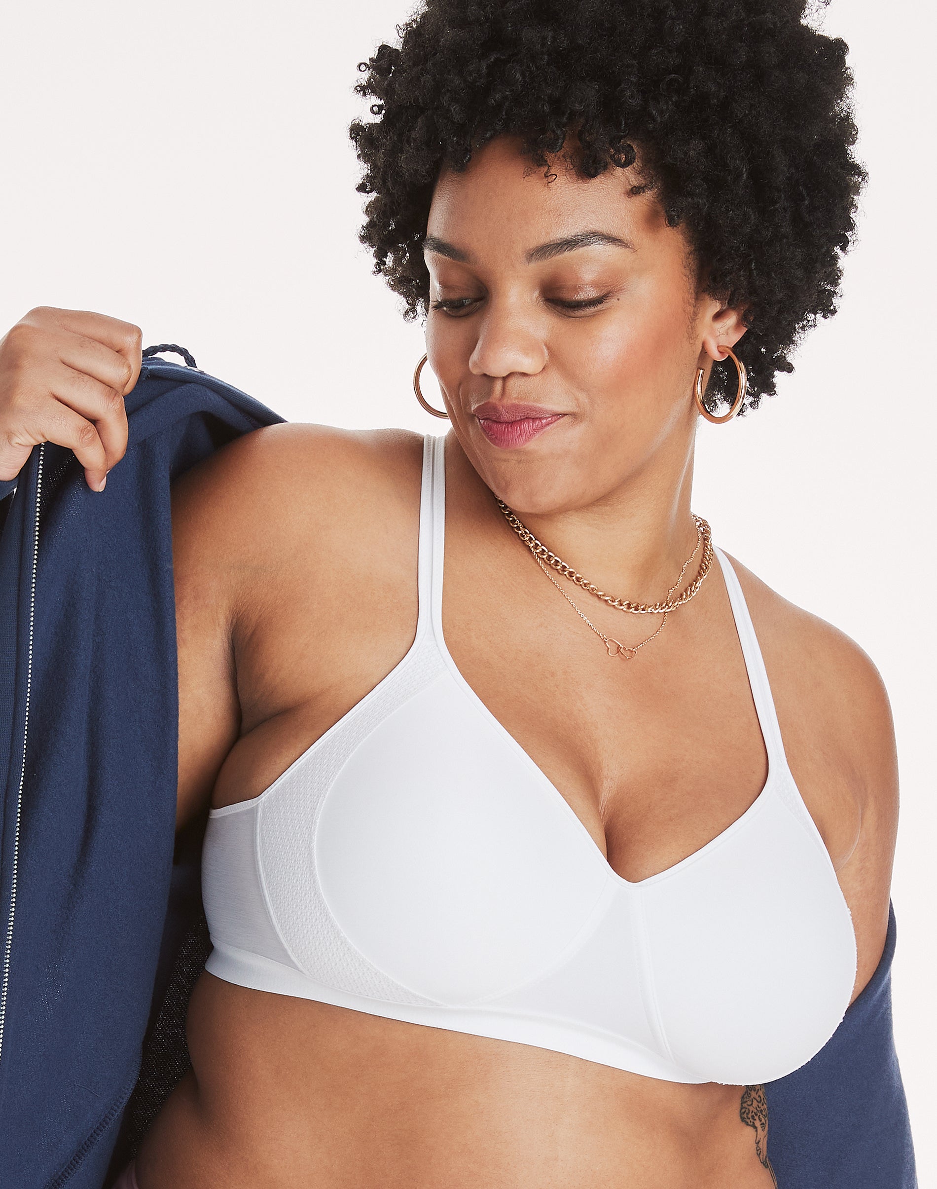 Hanes X-Temp Women’s Wireless T-Shirt Bra White 3XL