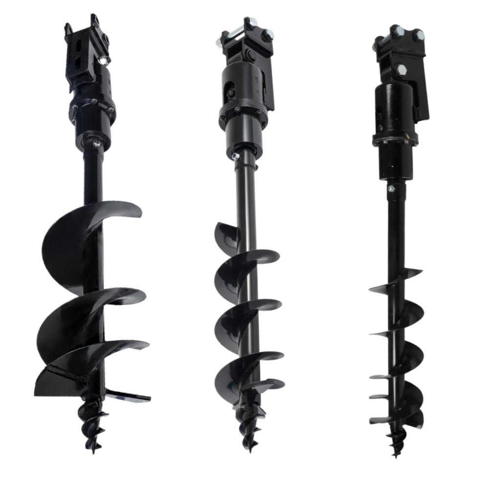 150mm/200mm/300mm Auger Drill For 1-2Tons Mini Excavator Attachments With Hoses