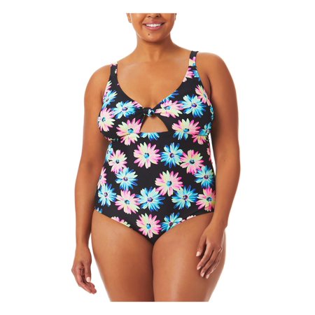 California Waves Womens Plus Fo Nylon One-Piece Swimsuit