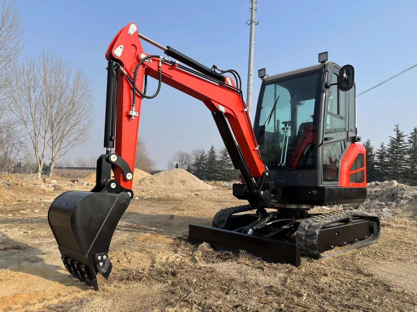 4 Ton Mini Excavator Digger with EPA Kubota Diesel Engine, CAB, AC, HEAT, RADIO