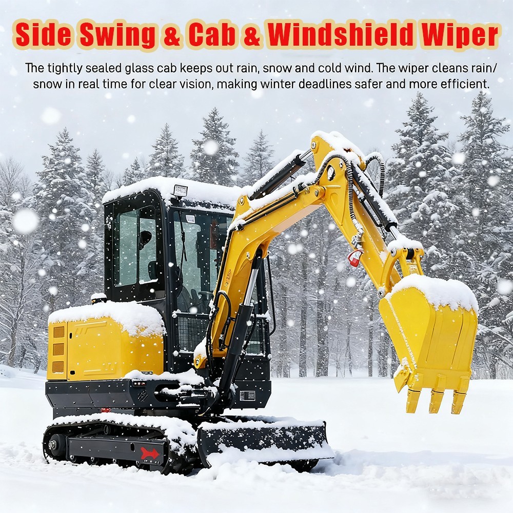 3.5Ton Mini Excavator Kubota V1505 Engine Track Extension & Side Swing For Sale