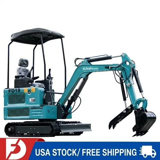 Free Ship 1.8 Ton Mini Excavator KUBOTA Diesel Hydraulic 4000lbs Track Digger
