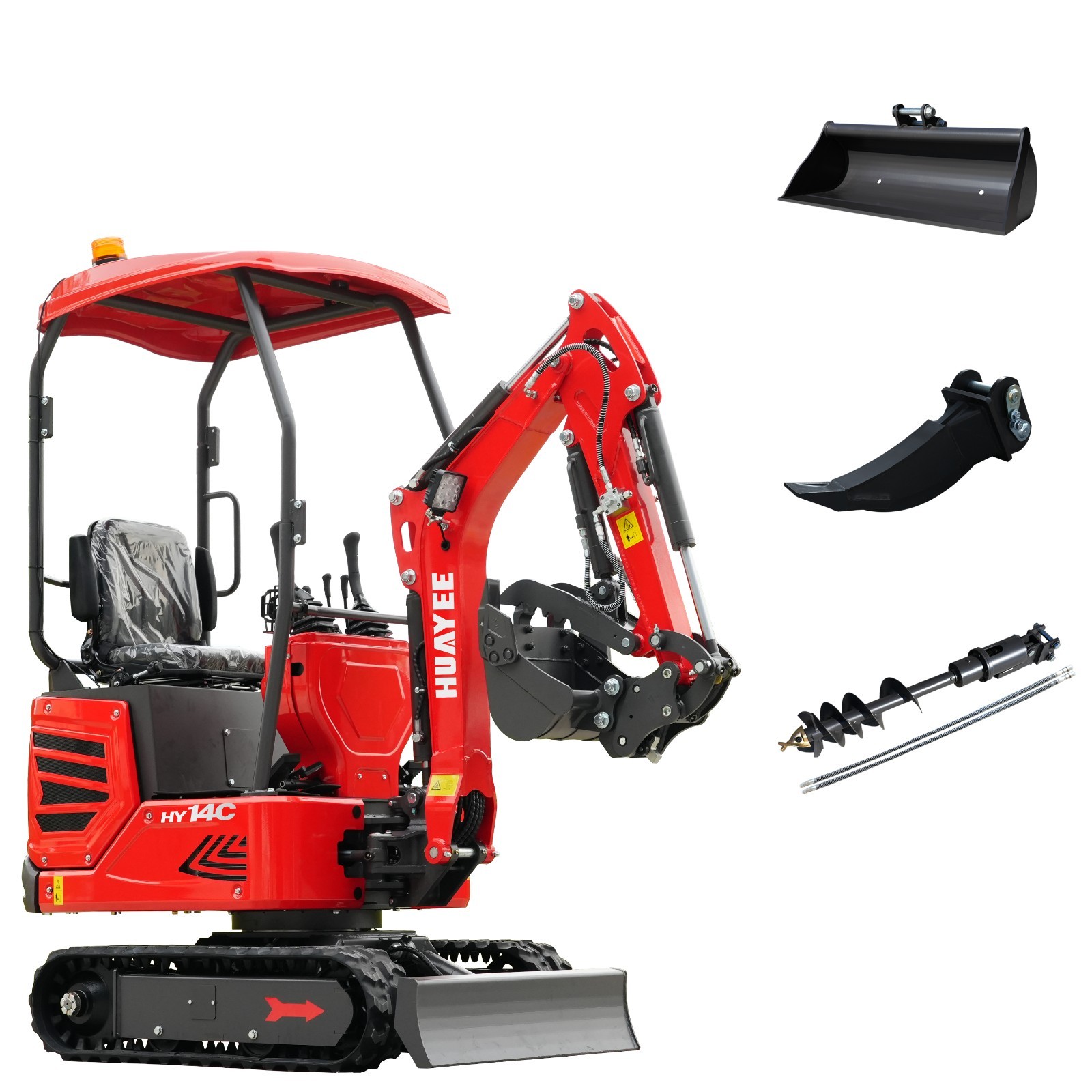 FREE SHIP Mini Excavator 13.5hp 1.4Ton Gas B&S EPA Engine+AUGER+800Bucket+Ripper