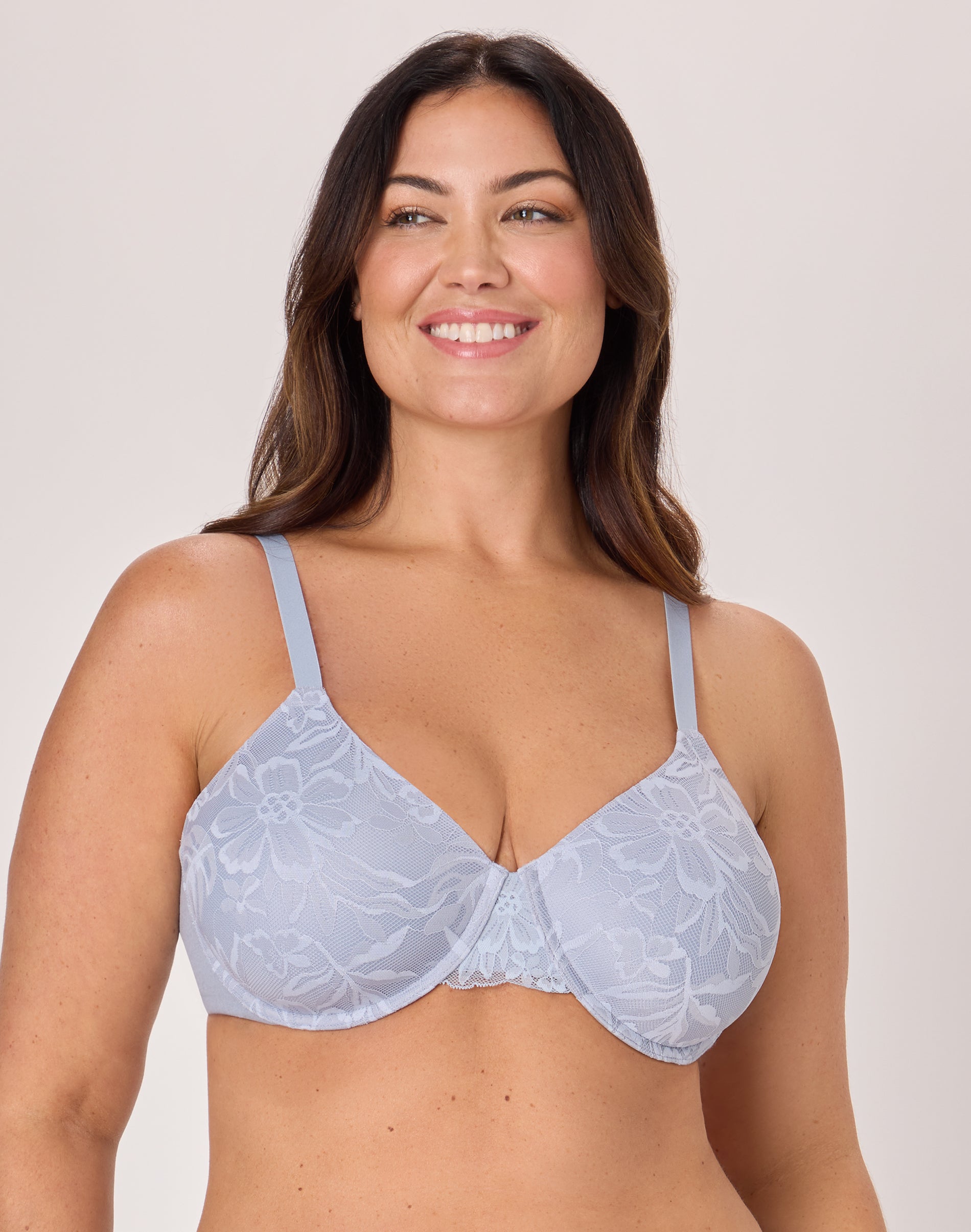 Bali Breathe Women’s T-Shirt Underwire Bra Silver Satin 42DD