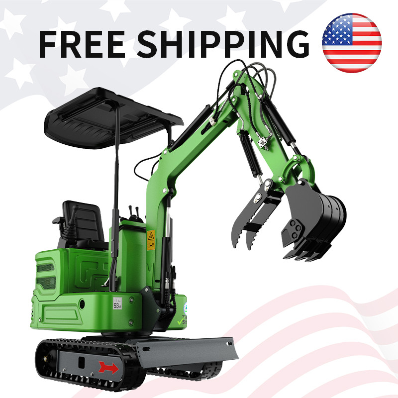 1 Ton Mini Excavator B&S Engine Green Hydraulic System, Free Shipping