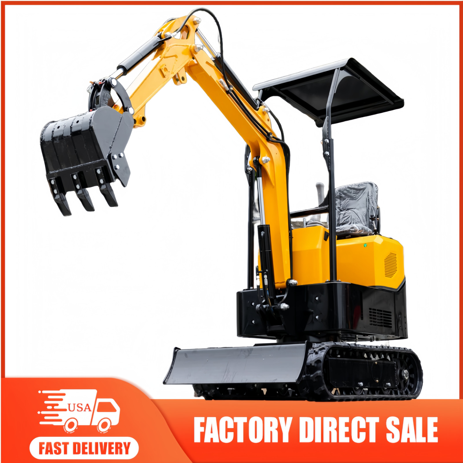 Free Ship MS10C  1 TON Mini Excavator Tracked Crawler 13.5 HP Gas EPA Engine