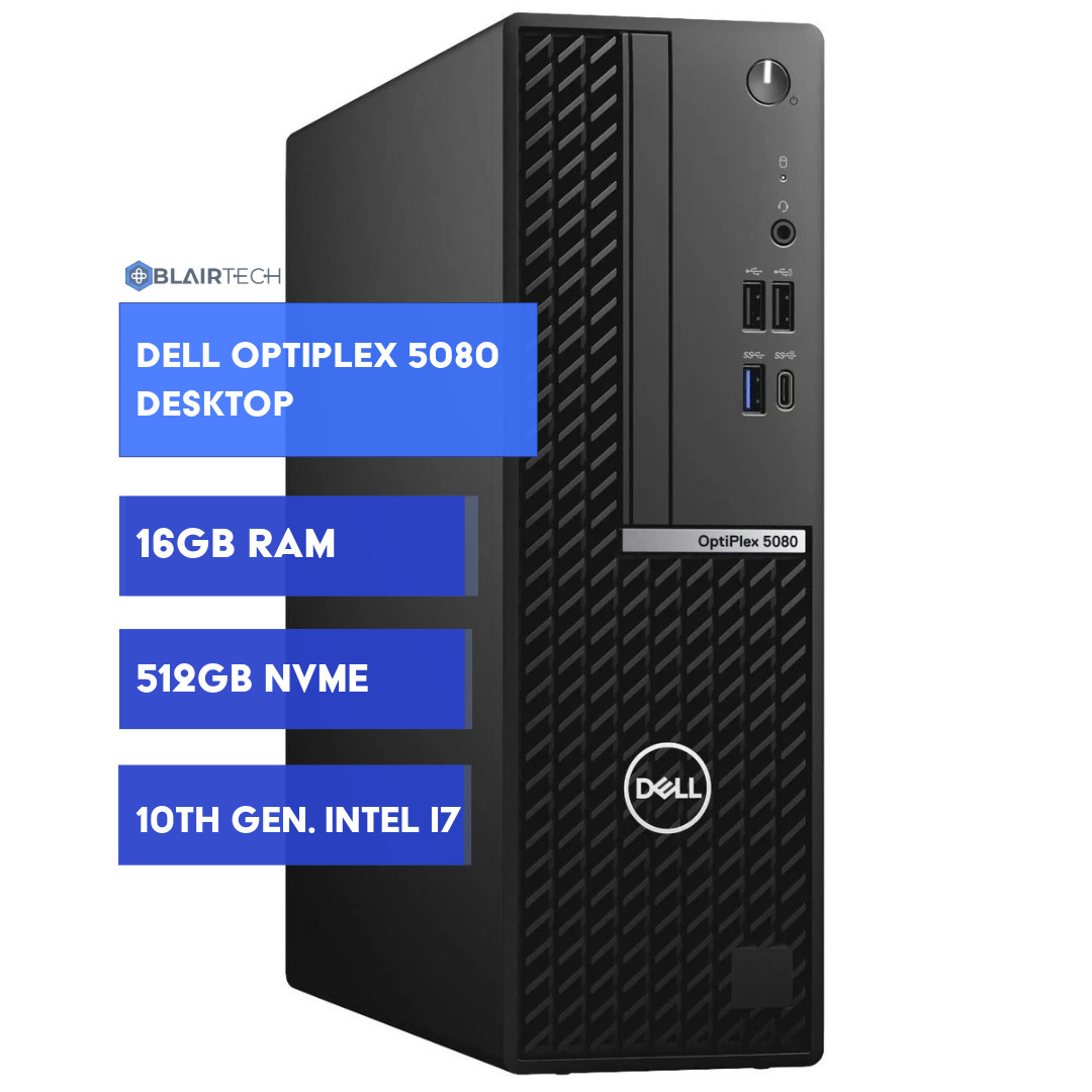 Dell OptiPlex Desktop Computer PC – Intel i7 10th Gen – 16GB RAM 512GB NVMe -Win