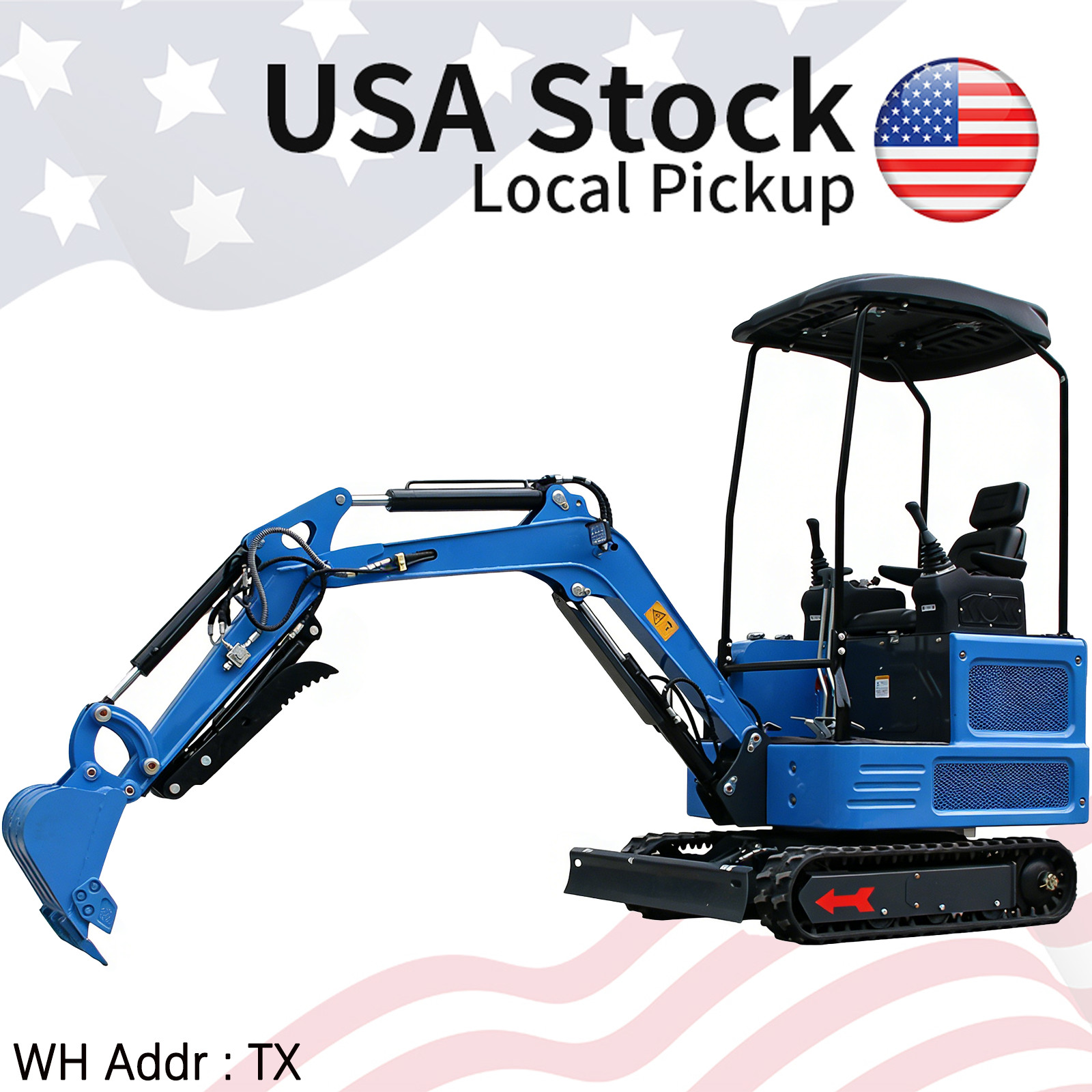 USA STOCK, 1.8 Ton Mini Excavator, Kubota Engine, pilot hydraulic system, TX