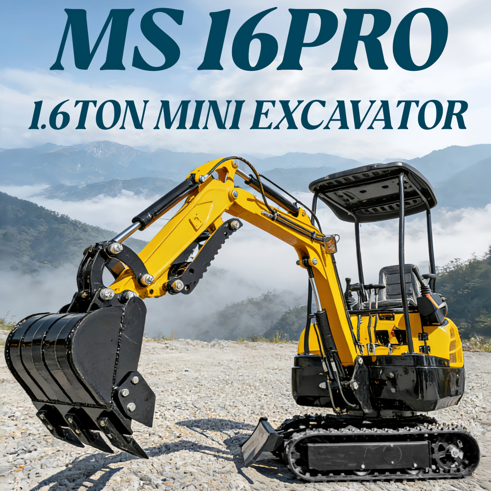 1.6Ton Mini Excavator 2Ton Digger with Hydraulic Pilot 13.5hp B&S Gas Engine