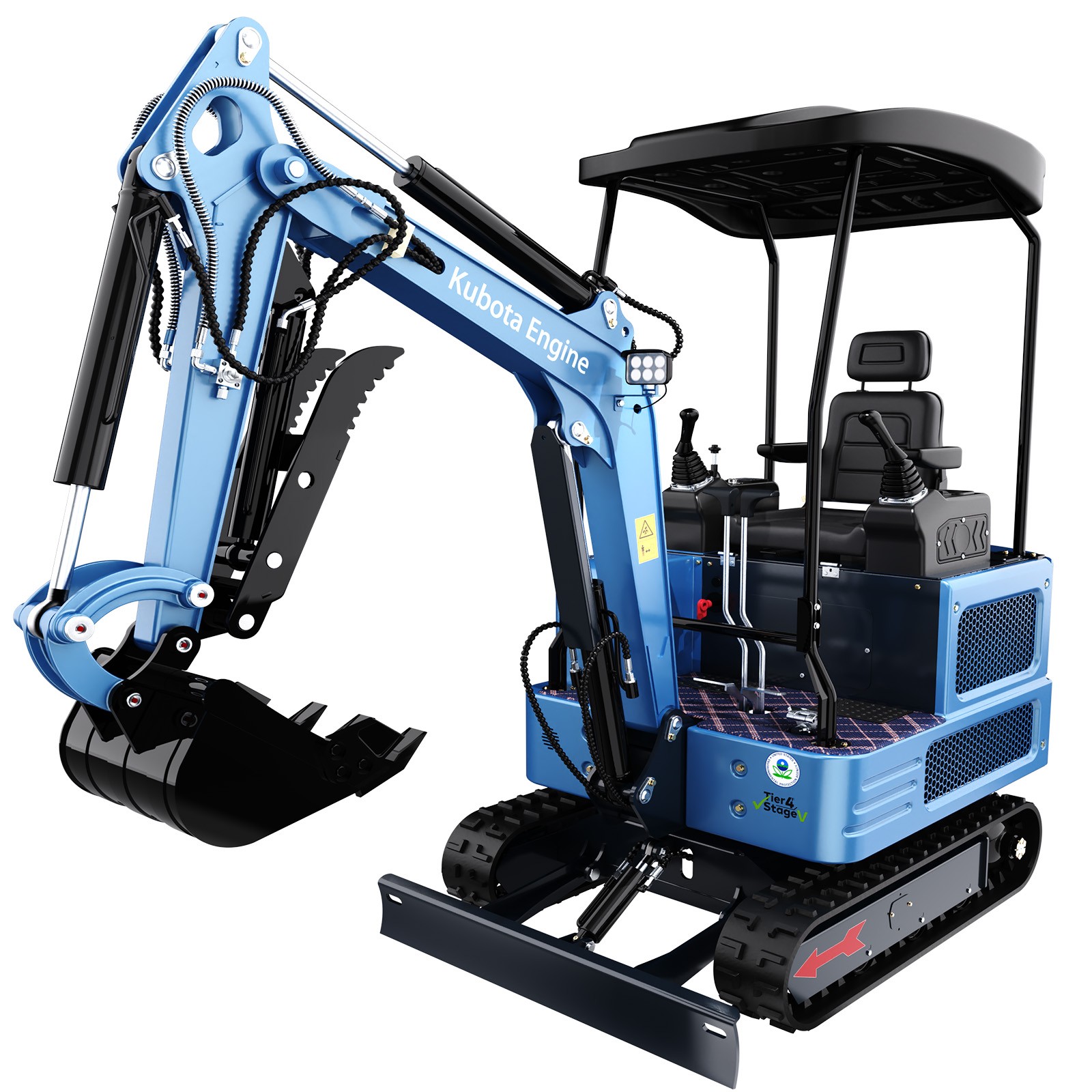 1.8Ton Mini Excavator 4000lbs Digger KUBOTA Twin Cylinder Diesel Hydraulic Pilot