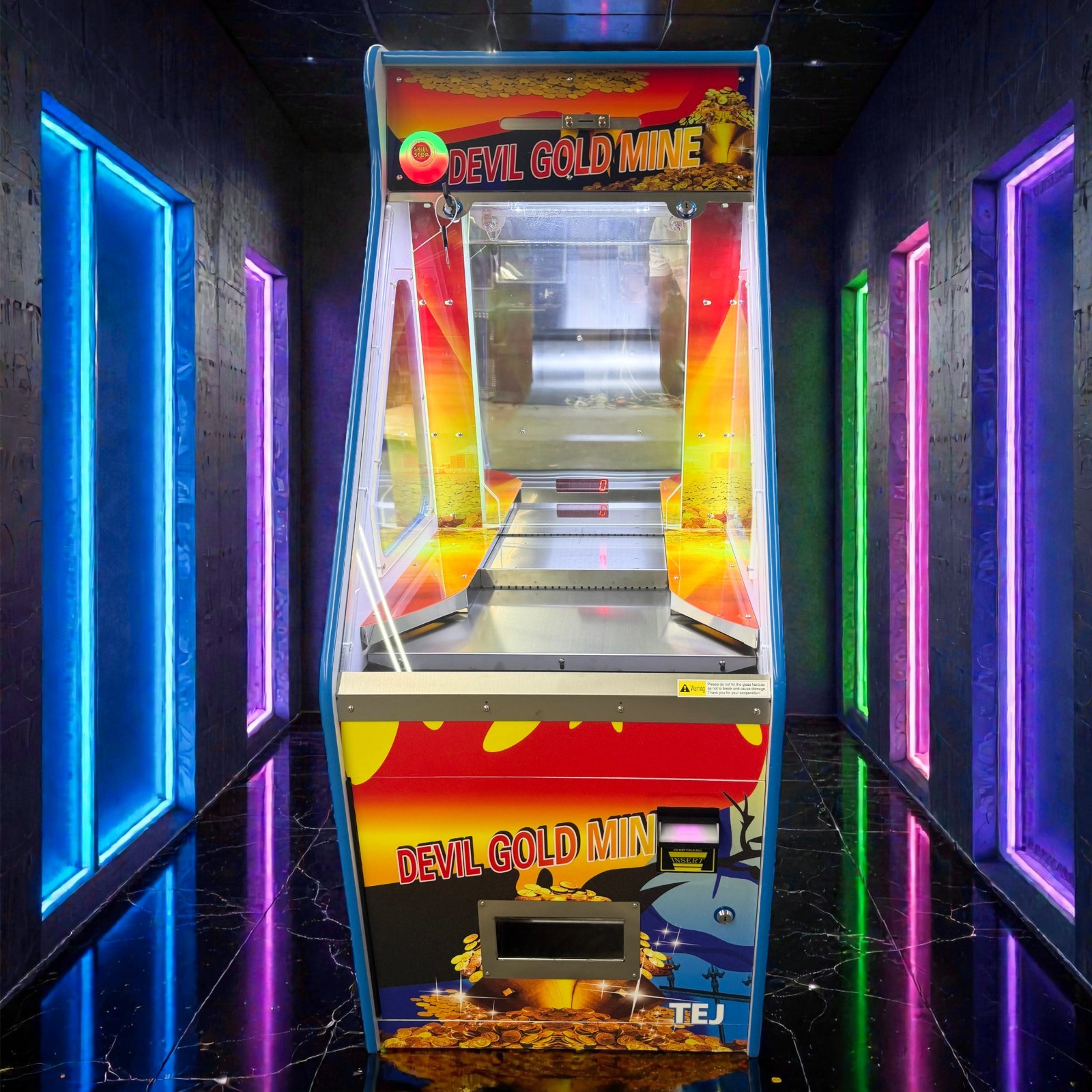 *BILL CHANGER* QUARTER COIN Pusher Machine * Devils Gold Mine