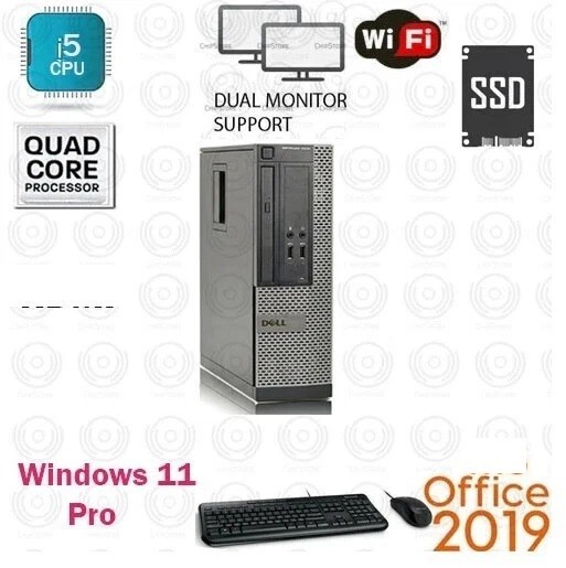 WINDOWS 11 PC Dell Core i5 3.20GHz Desktop Computer PC HDMI DP VGA WiFi