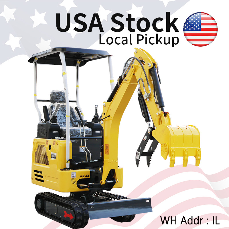 1.8 T Mini Excavator, Kubota Engine, Telescopic Swing Hydraulic Pilot, USA STOCK