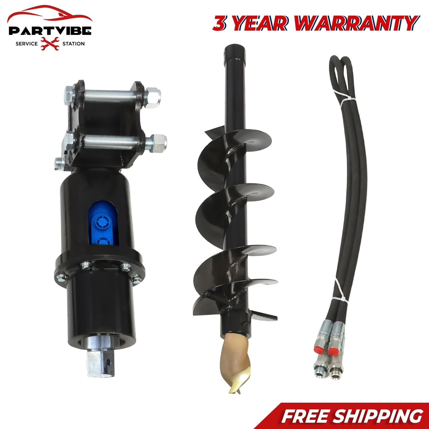 8inch 200mm Diameter Hydraulic Auger Drill Attachment For Mini Excavator