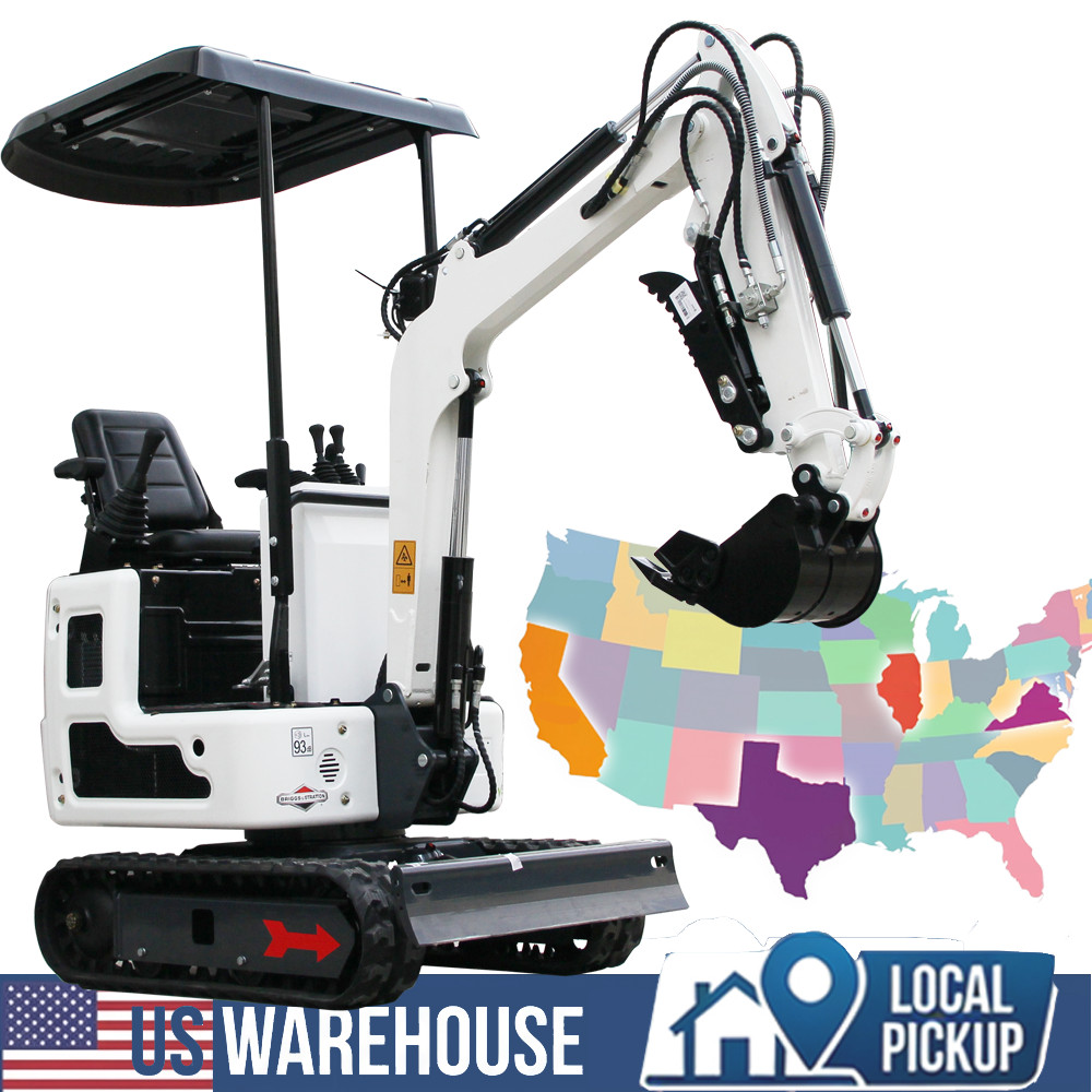 1 Ton Mini Excavator 13.5HP B&S Engine Track Digger Self-pick up USA STOCK