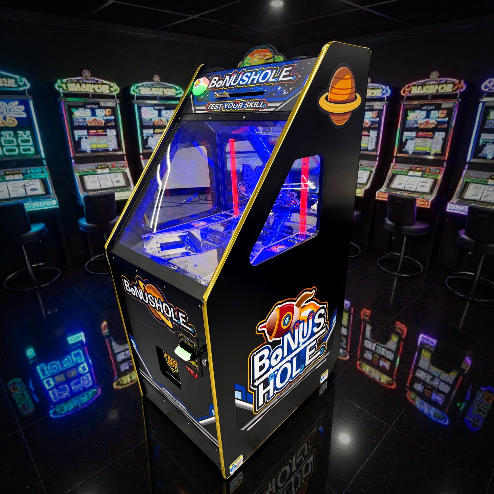 2026 Self Filling Hopper Coin Quarter Pusher Machine w/ Changer Bonus BLACK