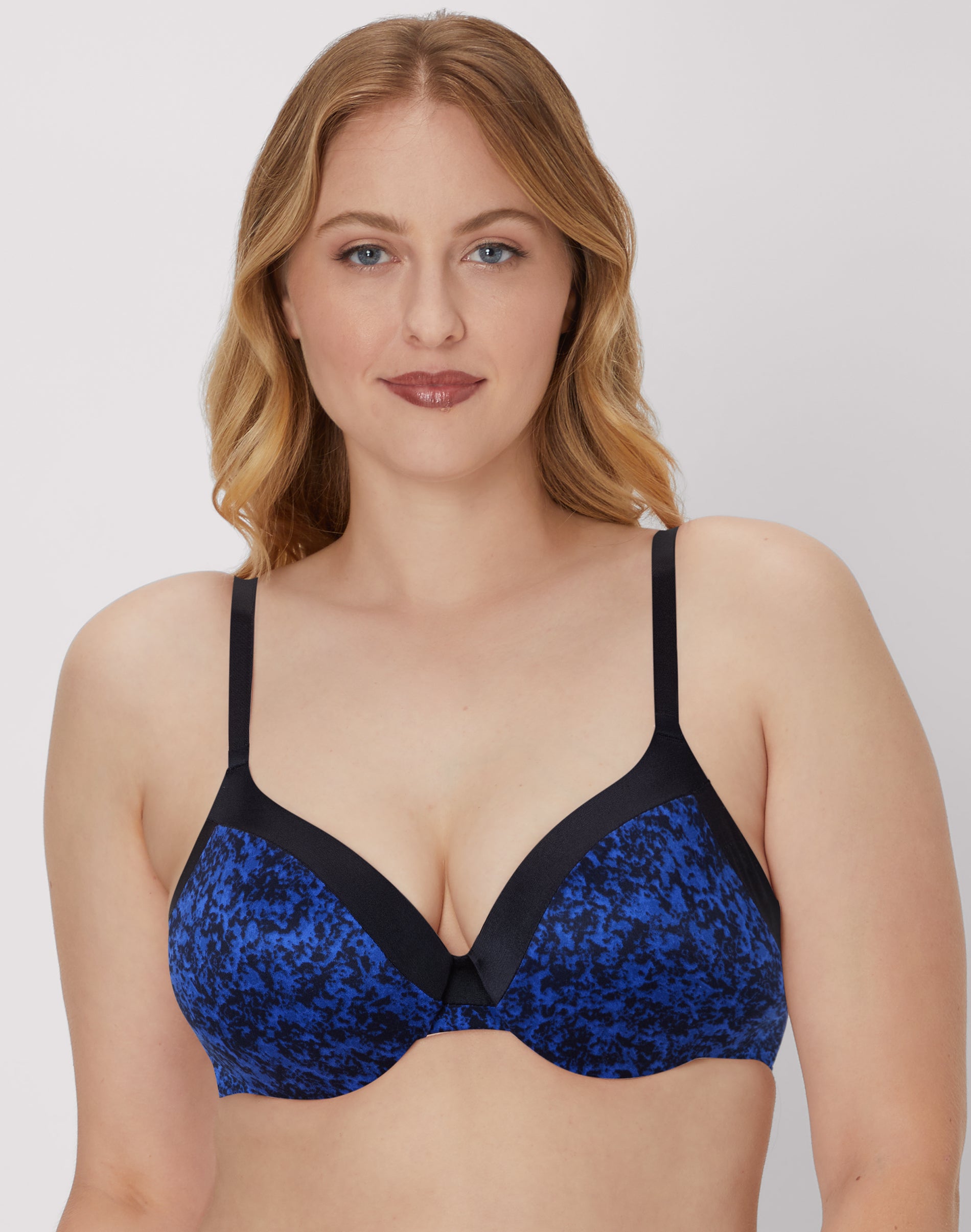 Maidenform Cushioned Underwire Bra, Comfort Devotion, Full Coverage, Convertible Black Ink Texture Print 36C Women’s